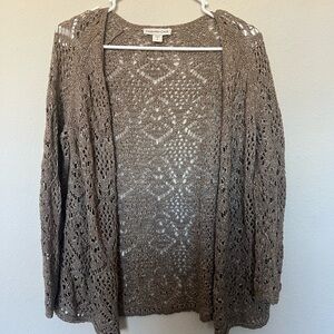 Coldwater Creek Women's Tan Open-Front Cardigan